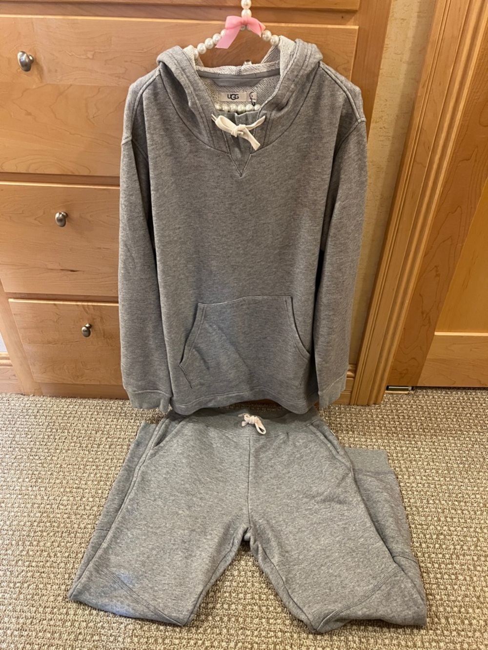 UGG Gray Hoodie and Matching Sweatshorts Set